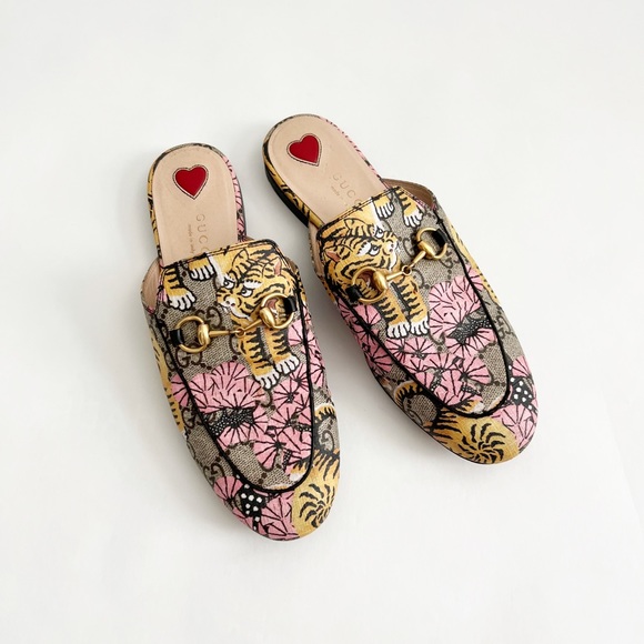 Gucci Monogram Bengal Print Slip on Loafer Slides Size 36 - Picture 3 of 10